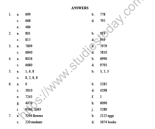 Cbse Class 3 Maths Addition Question Bank